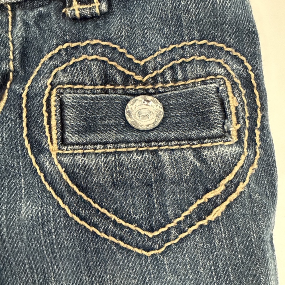 Gymboree Baby Girl Blue Jeans Size 3-6 Months 2013 Heart Pockets - Picture 3 of 5